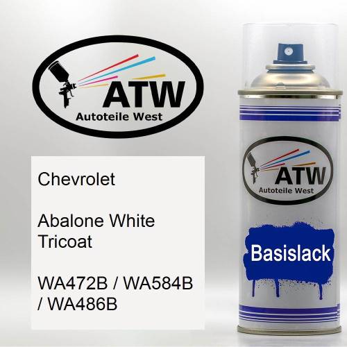 Chevrolet, Abalone White Tricoat, WA472B / WA584B / WA486B: 400ml Sprühdose, von ATW Autoteile West.
